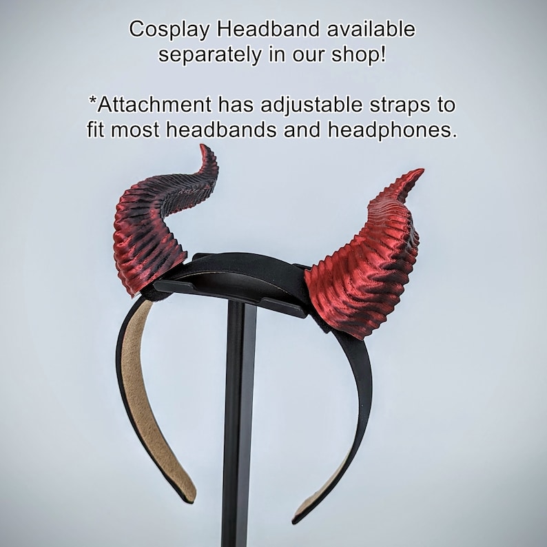 Horns for Headphones Back Facing - Horned Headband - Cosplay Textured Horns for Cosplay Costume - Headphone Horns