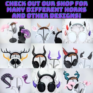 Tiefling Horns - Curved Ram Horns for Headphones - Headset Attachments - Beast Cosplay Accessory - Druid Horns Headband Horns image 8