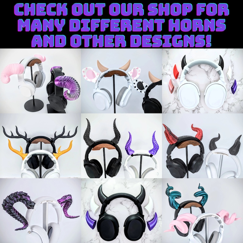 Tiefling Horns - Curved Ram Horns for Headphones - Headset Attachments - Beast Cosplay Accessory - Druid Horns Headband Horns image 8