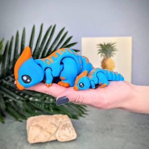 Dinosaur Fidget, Parasaur Articulating Flexi, Dinosaur Birthday Party, Party Favors, Toys for Kids, Desk Toy, Fidgets, Stim Toy, Cute Kawaii image 6