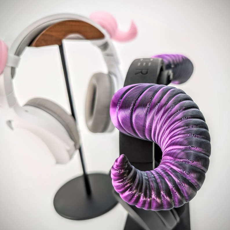 Ram Horns Headphone Attachment - Headset Goat Horns - Headband Horns - Curved Tiefling Druid Beast Cosplay Horns