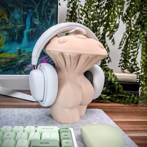 Mushroom Goddess Headphone Stand - Mushroom Woman - Gamer Girl - Plus Size Girl - Gaming Setup - Cozy Gamer