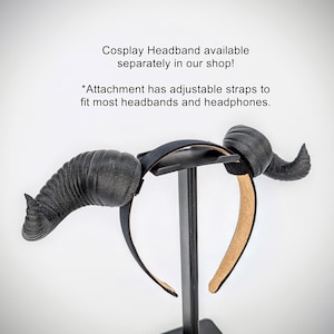 Ram Horns Headphone Attachment - Headset Goat Horns - Headband Horns - Curved Tiefling Druid Beast Cosplay Horns