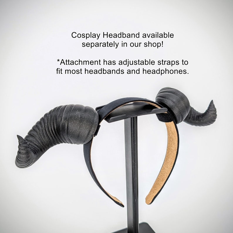 Ram Horns Headphone Attachment - Headset Goat Horns - Headband Horns - Curved Tiefling Druid Beast Cosplay Horns