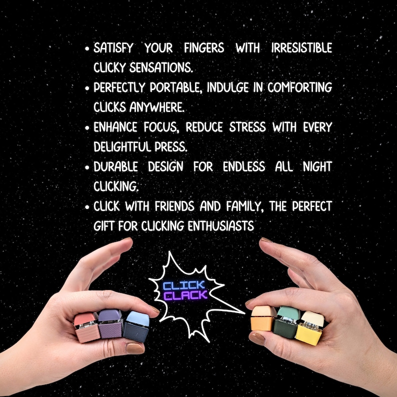Two-Tone Fidget Keychain - ASMR Fidget Toy - Mechanical Keyboard Clicky Fidget