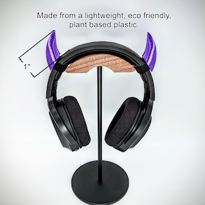Horns for Headset - Tiny Demon Horn - Small Twitch Streaming Props - Witchy Goth Gaming Accessories - Devil Cosplay