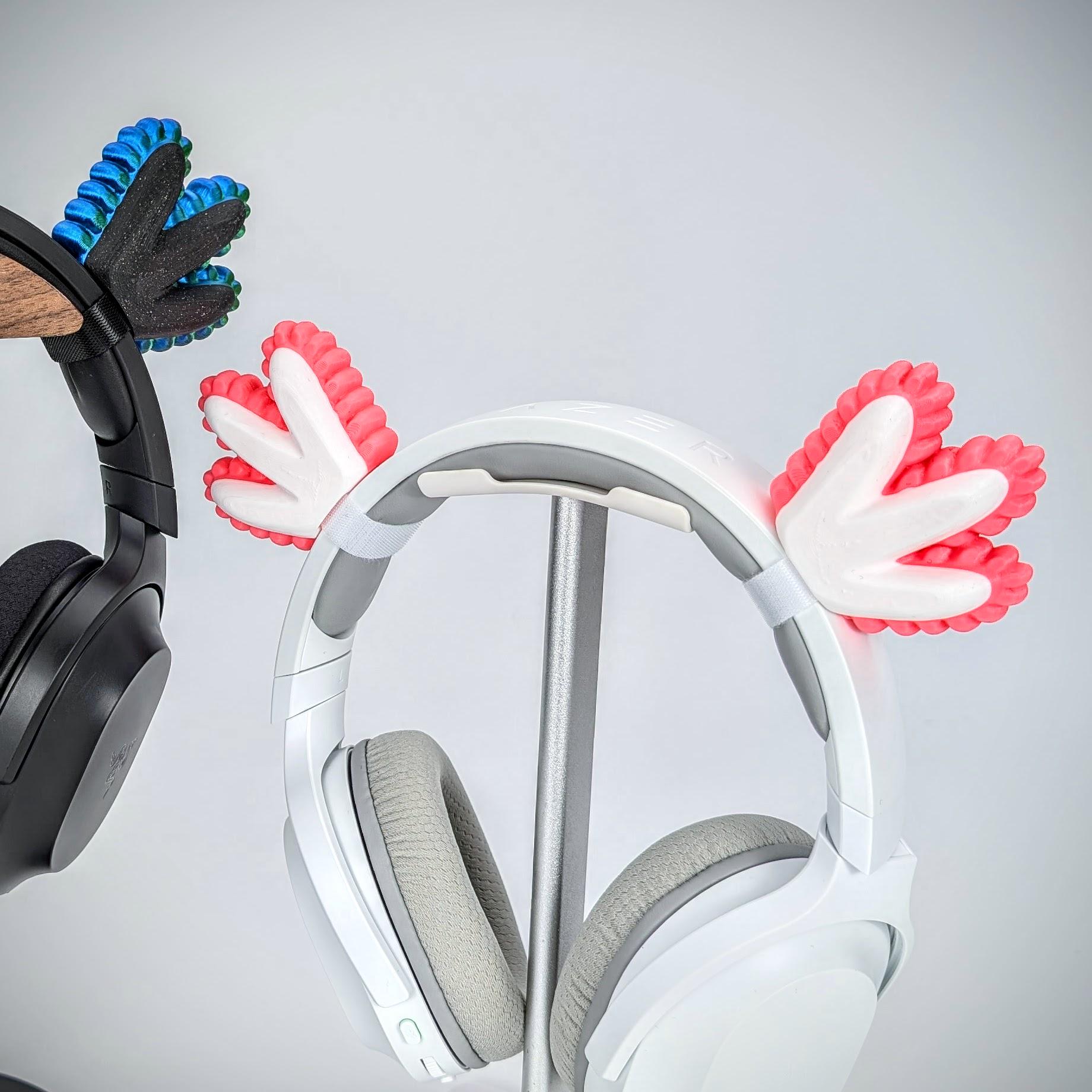 Axolotl Gills for Headphones - Headset Attachment - Kawaii Headphone Ears - Twitch Streamer Horns