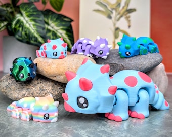 Triceratops Fidget, Articulating Dinosaur Fidget, Dino Birthday Party Favors, Classroom Prizes, Fidget Toy, Gifts for Her, Fidgets