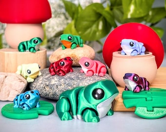 Fidget Frog Fidget Toy, Articulated Sensory Toys, Tiny Frogs, Flexible Frog, Desk Fidget Toy, Gifts for Her, Him, Kids, Articulating Stress