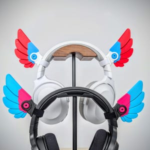 Mecha Angel Wings hörlurstillbehör, Anime headsetöron, Gaming och streaming hörlurshorn, Kawaii speltillbehör, Headsetvingar bild 5