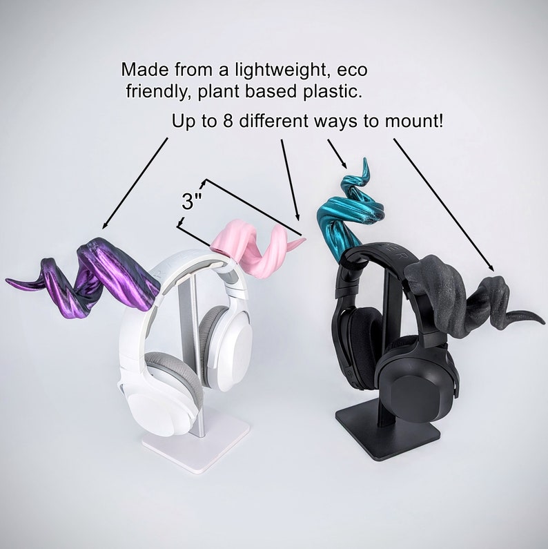 Twirl Horns for Headphones - Ram Horns Headphone Attachment - Curved Tiefling Druid Horns - Cute Horns for Headset