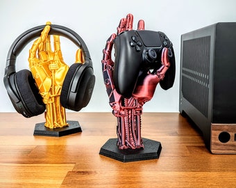 Robot Hand Controller Holder - Headphone Stand - Controller Stand - For PS5, XBOX, or Nintendo Switch  - Office Desktop Decor