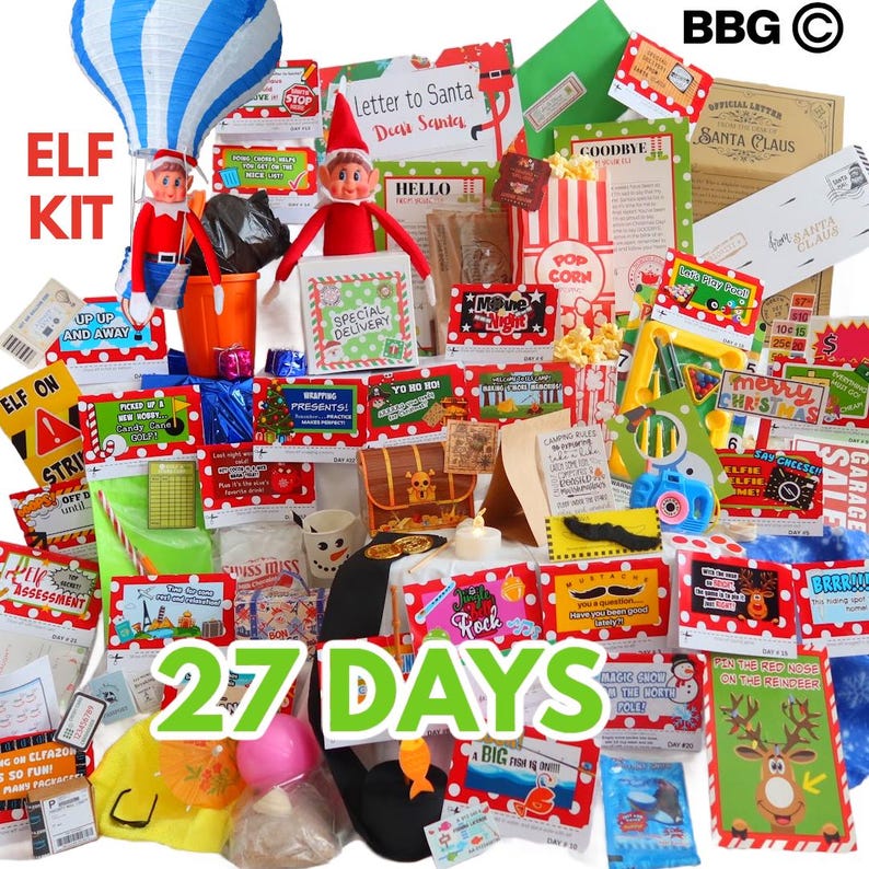 27 Days Elf Kit 2025. Activities Props Scenes. Christmas Elves