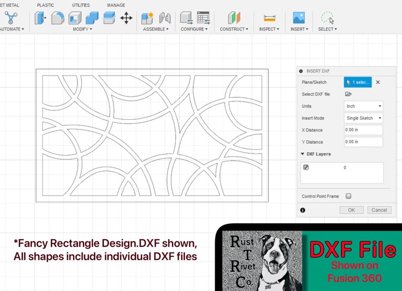 Dxf Shape Rectangular Fancy Shape Design Set - SVG STL DXF (2d/3d)(digital Files) - Etsy