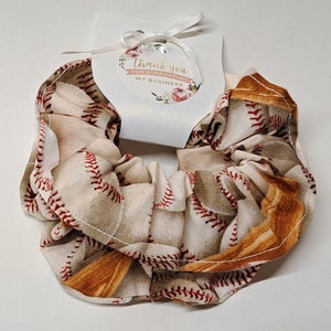 Baseball Scrunchies, Fabric Hair Scrunchy, Set Of 2 Hair Ties