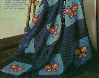 Modello farfalla afghana vintage all'uncinetto PDF