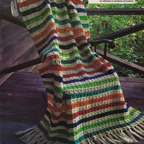 Broomstick Lace Afghan Vintage Pattern PDF