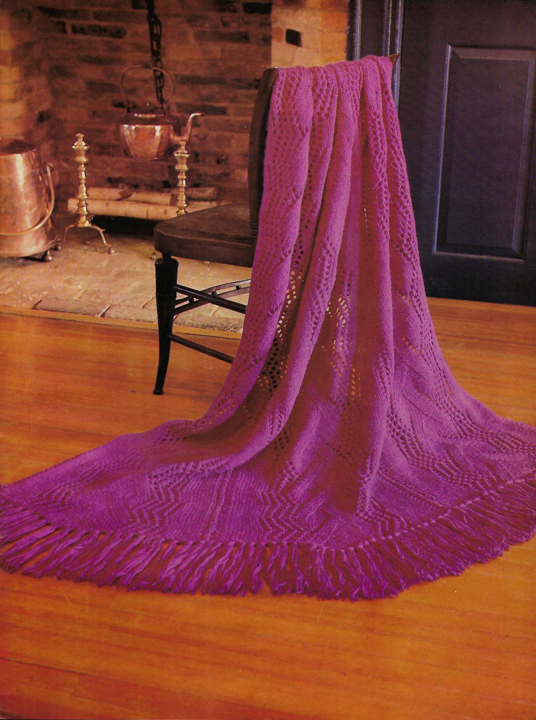 Vintage Lace Afghan Retro Knit Pattern PDF Etsy