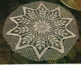 Centrotavola con motivo a foglie Modello vintage all'uncinetto PDF