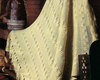 Modello a foglia afghana lavorata a maglia vintage PDF