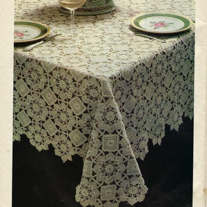 Cluny kanten tafelkleed Vintage haakpatroon PDF