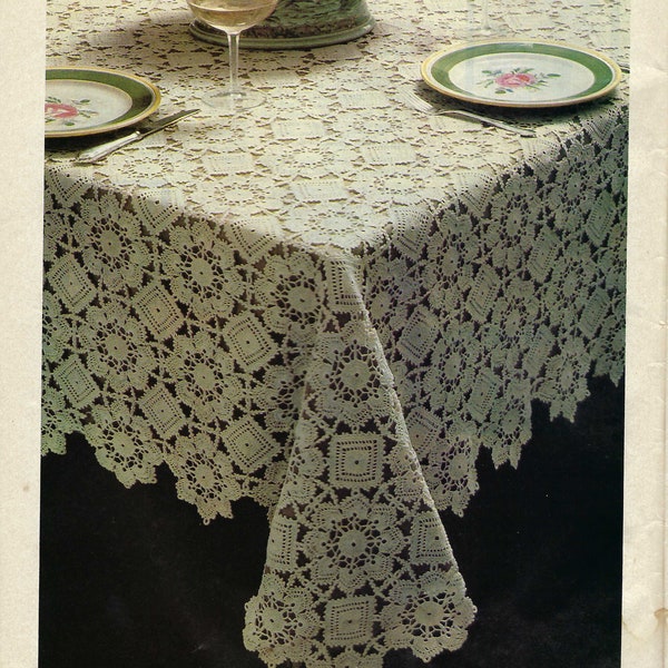 Cluny Lace Tablecloth Vintage Crochet Pattern PDF