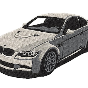 車E92 M3刺繍機ファイル、リアルな刺繍デザイン