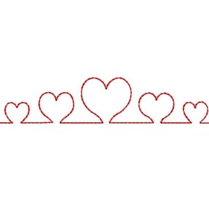 Embroidery designs Heart one line heartbeat embroidery files, 2 sizes, stickdatei himzesmintak