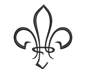 Stickmaschine Dateien Fleur De Lis, minimal Stickdatei, sofort download