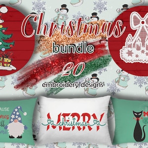 Weihnachts-Bundle 20 Stickmuster Stickdatei Stickmaschinendateien.