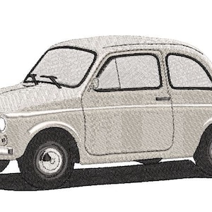 File per macchina da ricamo Fiat 500 vecchia versione 2 misure disegni da ricamo