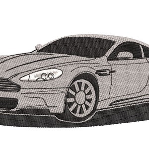 Embroidery designs Aston Martin db9 cars embroidery files 2 sizes stickdatei.