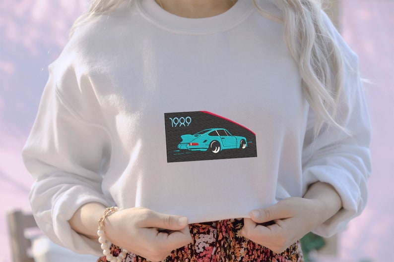 Embroidery design Car embroidery Porsche Carrera 1989 embroidery file stickdatei