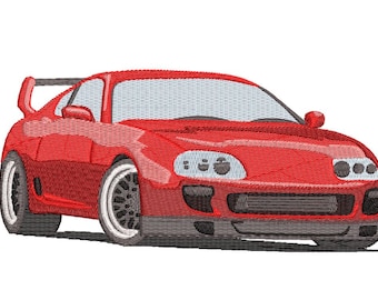 Embroidery Designs Toyota Supra 4th Gen, Realistic, 2 sizes - Car Embroidery Files