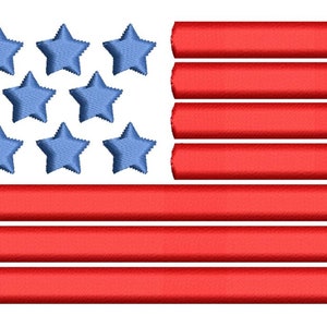 Embroidery machine file  &quot;US flag&quot;, 3D puffy foam design for caps embroidery design.