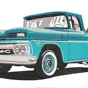 Embroidery file, 1960 GMC truck,