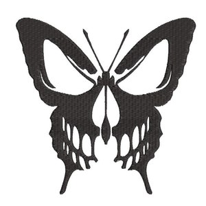 Embroidery design skull butterfly stickdatei embroidery machine files instant download 2 sizes.