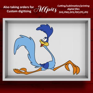 Roadrunner cutting SVG files, clipart instant download, PNG sublimation high resolution printable file. 6 formats