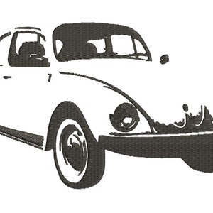 Embroidery machine file vintage car, minimalistic embroidery design 2 sizes.