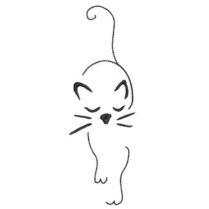 Embroidery designs lines embroidery minimal cat embroidery files, 3 sizes, stickdatei.