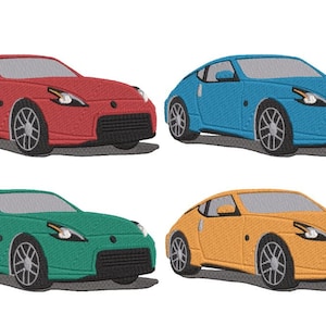 Peut inclure: Quatre patchs brodés représentant une voiture de sport rouge, bleue, verte et jaune. Chaque patch est d'une couleur différente.