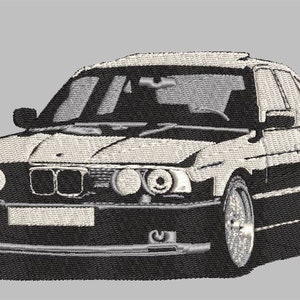 Embroidery machine files. Car embroidery design, Bmw e34 m5 realistic design 2 sizes