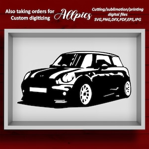 Descarga instantánea de imágenes prediseñadas SVG de minicoches, archivos para máquina de corte, sublimación, archivos de impresión, arte mural imprimible