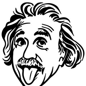 Einstein cutting SVG files, clipart instant download, PNG, EPS, Dxf, Jpg sublimation high resolution printable file.