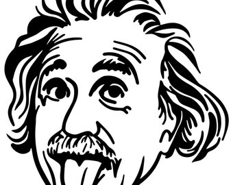 Einstein SVG PNG DXF, Scientist Portrait Cricut Cut File, Physics Genius Silhouette, Science Teacher Gift, Instant Download