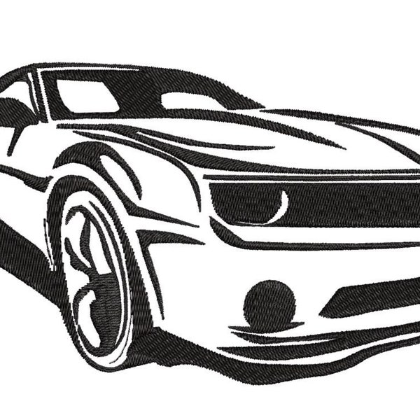 Embroidery designs minimalist Chevrolet Camaro car embroidery machine files 3 sizes stickdatei himzésminta.