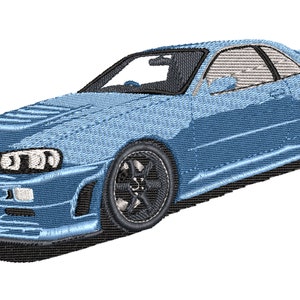 Stickdateien Skyline R34 Stickmuster Stickmuster 2 Größen