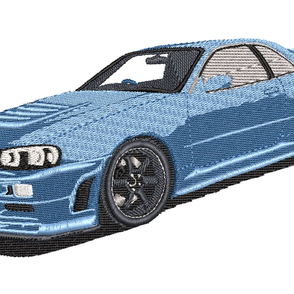 Embroidery files skyline R34 GT-R realistic embroidery design