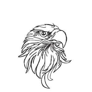 Embroidery design eagle line drawing minimal embroidery file stickdatei