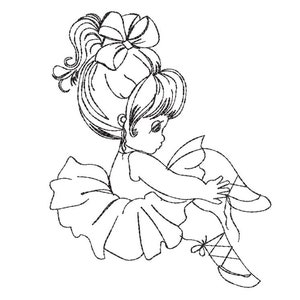 Embroidery design cute ballerina embroidery machine files stickdatei 3 sizes.